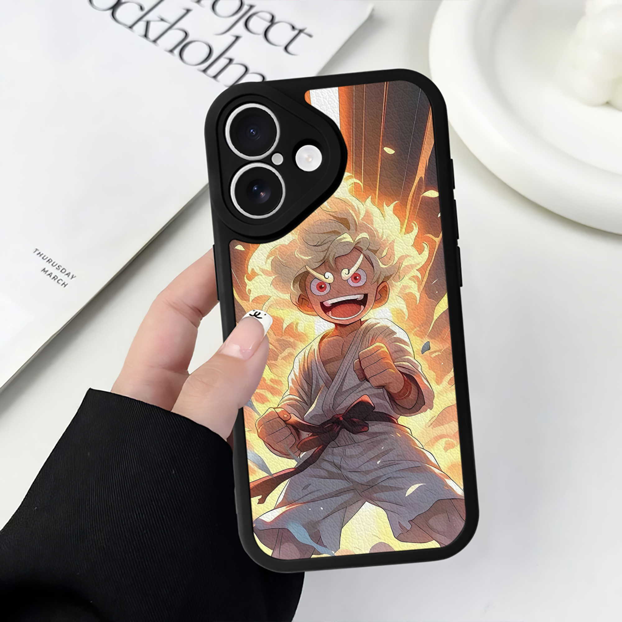 （画像用） ワンピース ONE PIECE 【iPhone 16シリーズ対応】シリコンスマホケース（レザー調） 材質：シリコン